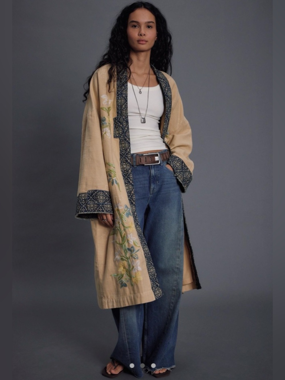 NWT Free People Henlow Embroidered Duster